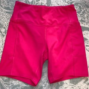 RBX Pocket 5 in biker shorts, large, bright pink